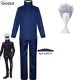 thumbnail image 3 of Disfraz de Gojo Satoru para hombre y niño, color negro y azul, con parche en el ojo, pelucas, gafas, uniformes de Anime para fiesta de Halloween, 110-3XL, 3 of 5