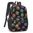 thumbnail image 2 of Monster Cartoon Truck Black Pattern 17" Waterproof Oxford School Backpacks for Teens, S-Shape Padded Straps, for School, Travel, Hiking, Camping, 2 of 5