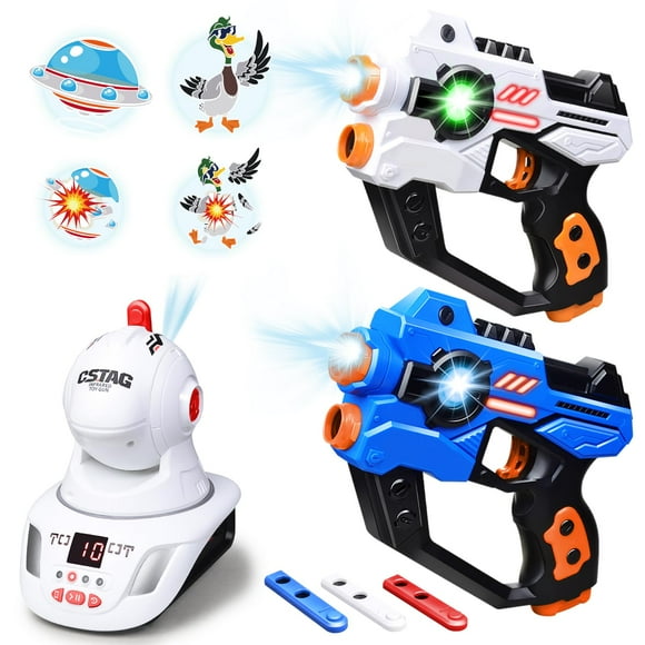 Laser Tag Guns Set of 2 and Projector, Shooting Battle Game for Kids Adult with Digital LED Score Display and 3 Targets, Birthday Gift Toys for 6, 7, 8, 9, 10, 11, 12+ Ye