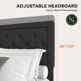 thumbnail image 6 of Amolife Full Bed Frame with Adjustable Headboard, Fabric Upholstered Platform Bed, No Box Spring Required, Black, 6 of 8