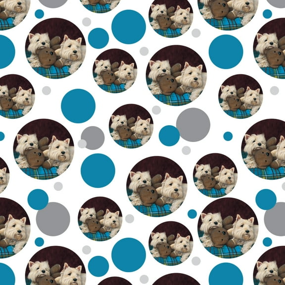 Westie West Highland White Terrier Dogs Teddy Bear Premium Gift Wrap Wrapping Paper Roll