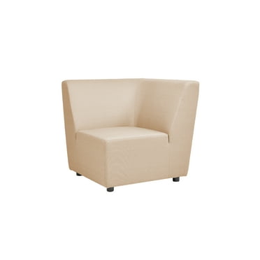 Cleo 34" Modular Upholstered Deep Seating Patio Corner Chair Almond Beige
