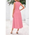 thumbnail image 2 of Vestido PRETTYGARDEN 2025 Midi Plisado Sin Mangas Rosa Talla M, 2 of 8