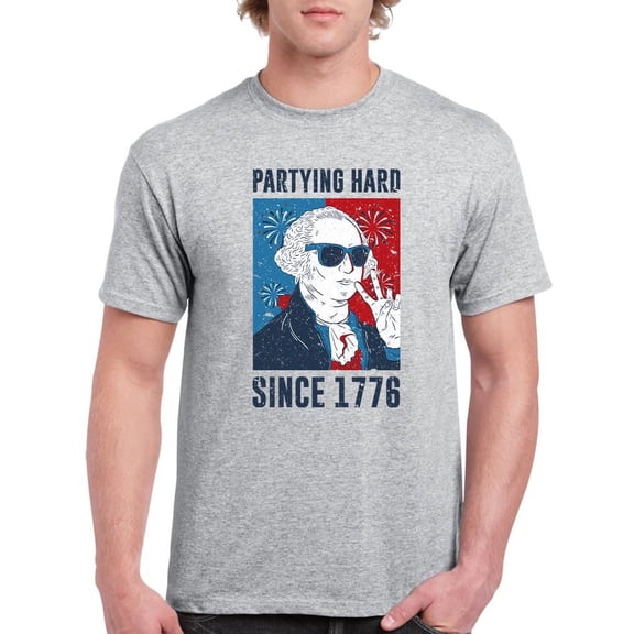 Partying Hard Since 1776 T-Shirt Men -Smartprints Designs, Male Large