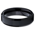 thumbnail image 2 of Tungsten Wedding Band 6mm Black Tungsten Ring Tungsten Carbide Ring Beveled Shiny Polish Men & Women Comfort Fit, 2 of 3
