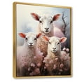 thumbnail image 2 of Designart "White Pink White Pink Sheep delicate Ewes I" Animals Floater Framed Canvas Wall Art, 2 of 7