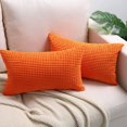 thumbnail image 5 of Fundas de almohada decorativas, juego de 2 fundas de almohada lumbar de pana suave, funda de cojín para decoración del hogar para sofá, cama, sofá, dormitorio, coche, 5 of 5