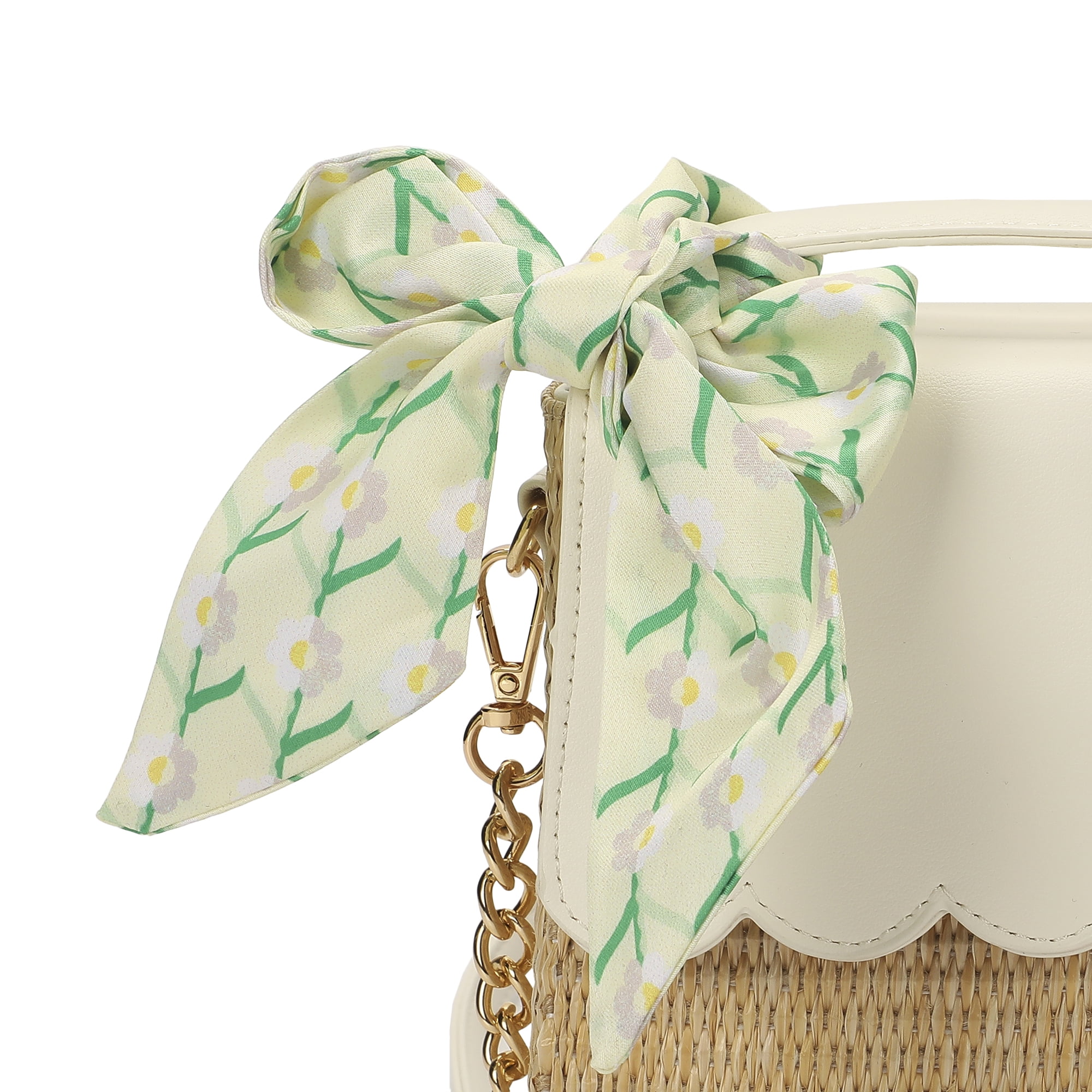 Packed Party Floral Women's Bag Scarf with Cheerful Pattern