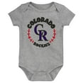 thumbnail image 4 of Newborn & Infant Purple/White/Heather Gray Colorado Rockies Biggest Little Fan 3-Pack Bodysuit Set, 4 of 4