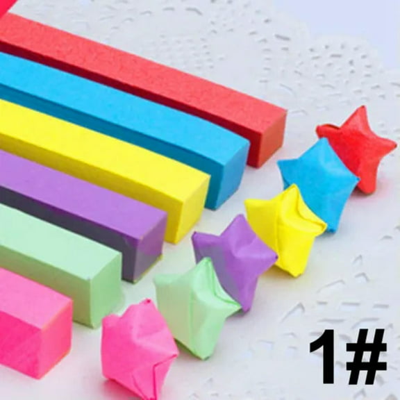 EOEMY Lucky Star Folding Paper Lucky Wish Star Cute Origami Paper Scrapbook Handmade-A: 365 Strips 6 Colours