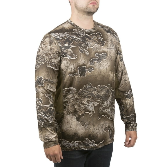 Realtree Men's Excape Long Sleeve Performance Camo Tee Shirt, Up to 3XL