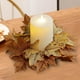 thumbnail image 5 of Hojas de arce corona de otoño corona de vela, anillo de vela puerta principal corona guirnalda corona de otoño para el festival, granja de chimenea Naranja, 5 of 9