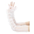 thumbnail image 4 of INSPIRE CHIC Women's Lace Floral Mesh Gloves Female Pearl Bowknot Polka point Wrist Fingerness Length Sleeves for Elegant Bridge Wedding Evening Party White3, 4 of 6