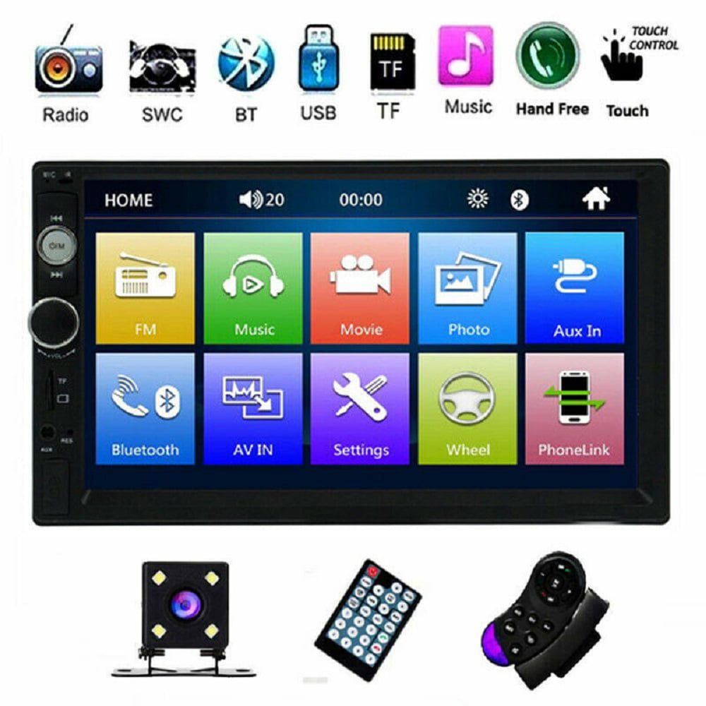 7'' 2 DIN Touch Screen Car Radio Bluetooth Audio Stereo USB/TF/AUX/FM/Remote MP5 
