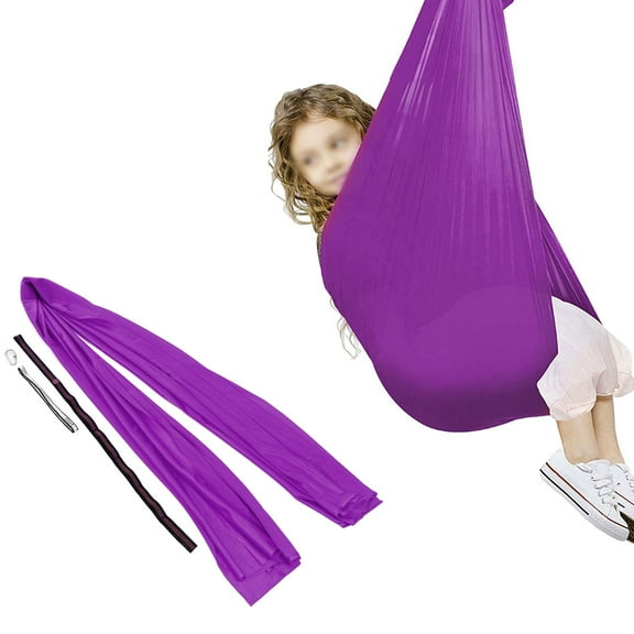Stretching Hammock For Kids,Kids Pod Swing Seat,Therapy Swing For Kids, Therapy Swing Elastic Indoor And Outdoor Cuddle Hammock For Autism Adhd And Sensory Processing Disorder[purple]