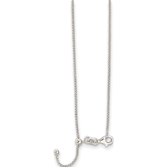 Sterling Silver Polished Adjustable Necklace Made In India qg5348-24