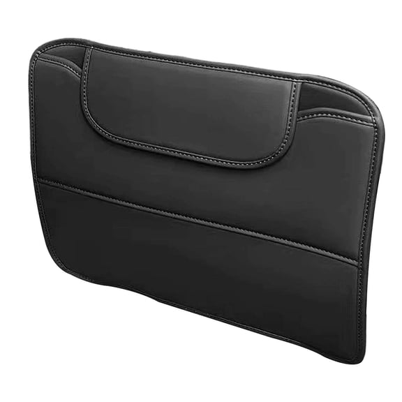 Leather Car Seat Back Protector With Dual Storage Pockets, Waterproof Anti‑Scratch Vehicle Seat Back Cover, Stain‑Resistant Kick Mat For Toddlers Pets Family Road Trips