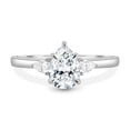 thumbnail image 2 of ESTE ORIGIN 2.00Ct Pear Cut Moissanite Trilogy Engagement Ring – 5 Claw Cathedral Setting in 14K White Gold for Women US 10.5, 2 of 8