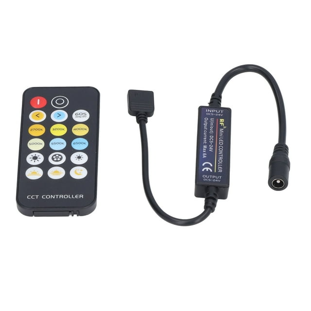 Contrôleur LED, Variateur Réglable 3 Modes de Température de Couleur 17 Touches Télécommande Plastique Mini pour Bar