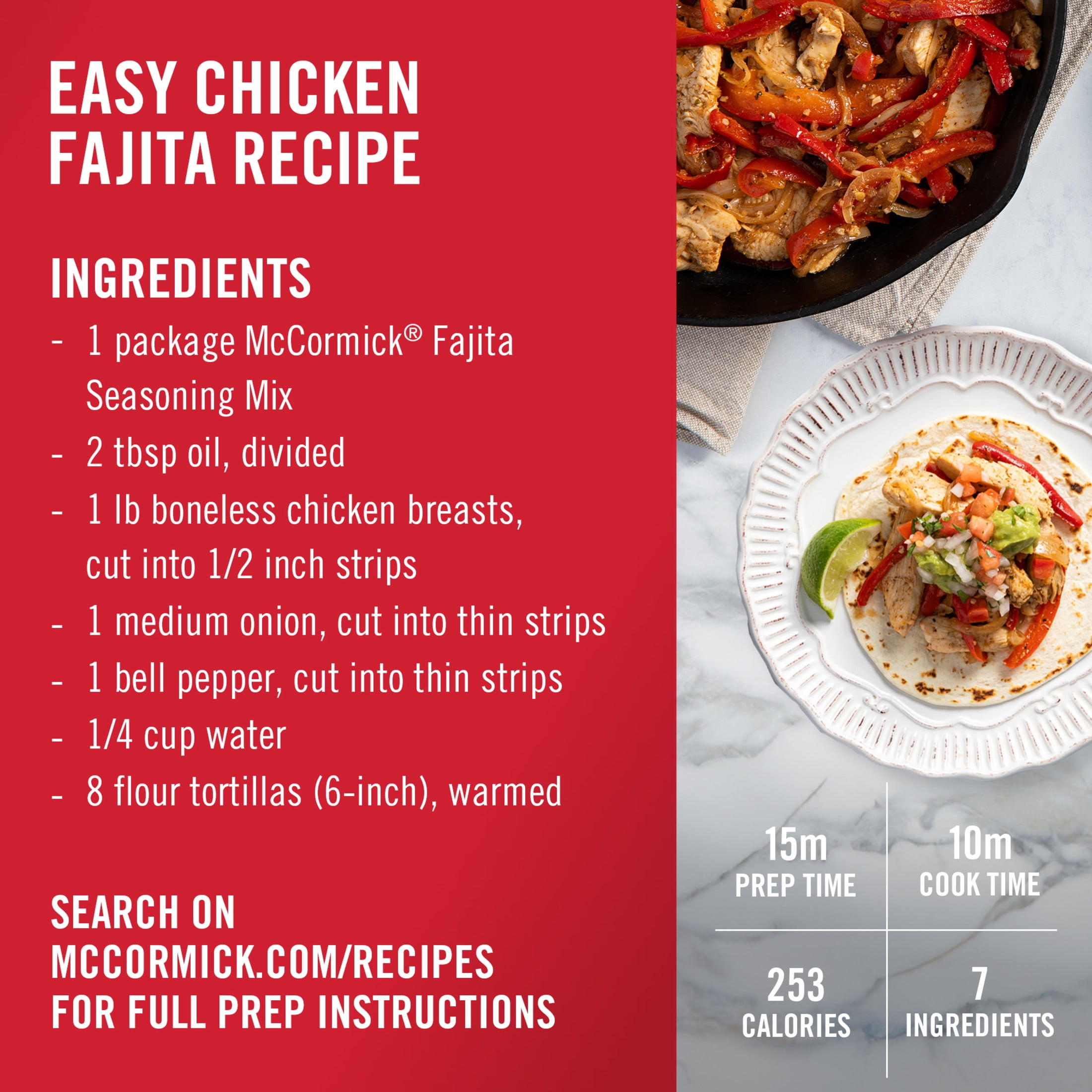 (8 pack) McCormick Fajita Seasoning Mix, 1.12 oz Packet