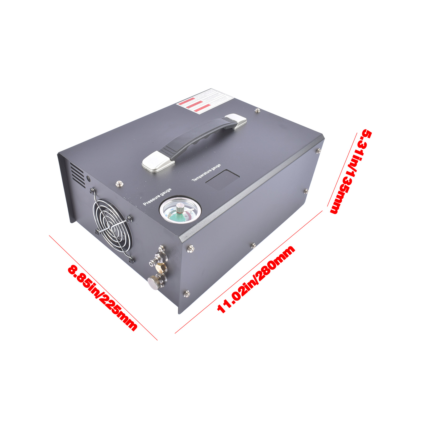 PCP Air Compressor 4500Psi 30Mpa, 500W Auto-Stop Scuba Tank Compressor 12V DC/110V Ac or 220V AC for Home Use, AC Compressor for Mini Scuba Tank - Black