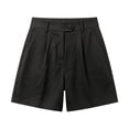 thumbnail image 2 of Tsesme Women’s High Waist Shorts with Button Wide Leg Casual Shorts with Pockets Front Pleated Dressy Shorts,XL, 2 of 5