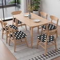 thumbnail image 6 of Black Halloween Ghosts and Skulls Seat Covers for Dining Room Chairs Set Of 6,Stretch Printed Washable Chair Seat Cover with Elastic Ties and Button,Removable Waterproof Couch Cushion Covers, 6 of 6