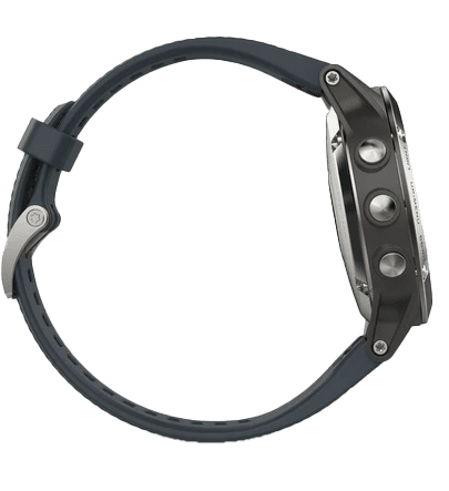 Garmin Fenix 5, Silver with Granite Blue Band, GPS Smartwatch (Garmin Certified )