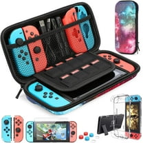 HEYSTOP Switch Carrying Case for Nintendo Switch Case with Screen Protector, 9 in 1 Nintendo Switch Accessories Kit and 6 Pcs Thumb Grip, Nintendo Switch Protective Case