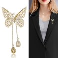 thumbnail image 2 of Broche de mariposa ahuecado para mujer con solapa de mariposa colgante, 2 of 5
