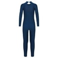 thumbnail image 3 of TiaoBug Kids Girls Shiny Rhinestone Gymnastics Leotard Hollow Back Long Sleeve Figure Skating Jumpsuit Navy Blue 14, 3 of 7