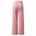 thumbnail image 5 of AOMPMSDX Women'S Pants Womens Lotu Leaf High Waist Cotton And Pants Elegant Casual Wide Leg Loose Pants Pink Casual Shorts S, 5 of 6