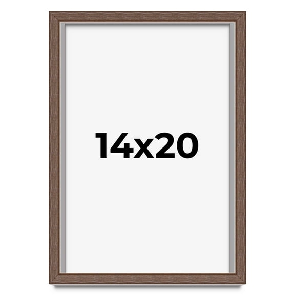 14x20 Shadow Box Frame Brown | 1.125 inches Deep Real Wood Rustic Shadowbox Display Frame | UV