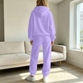 thumbnail image 6 of Trgacdwlo Fleece Lined Sweatsuit Women 2 Piece Outfits Tracksuit Fuzzy Jogging Suit Hooded Set Fall Winter Warm Plush Womens Matching Sweat Set Light Purple L, 6 of 6