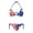 American Flag & Floral Pattern, variant on Pastel Camouflage Pattern Two Piece Bikini Set Sexy Backless Swimwear Quick Dry Adjustable Halter Tie Side Design Perfect for Beach