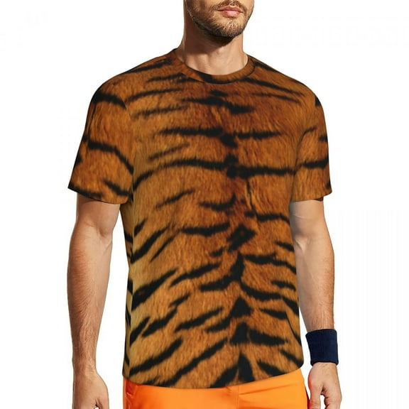 Tiger Print Running T-Shirt Summer Animal Skin Pattern Streetwear T Shirts Novelty Tshirt