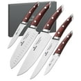 thumbnail image 1 of Brewin CHEFILOSOPHI - Juego de 5 cuchillos de chef japoneses con elegante mango rojo Pakkawood, diseño ergonómico, cuchillos de cocina, 1 of 6