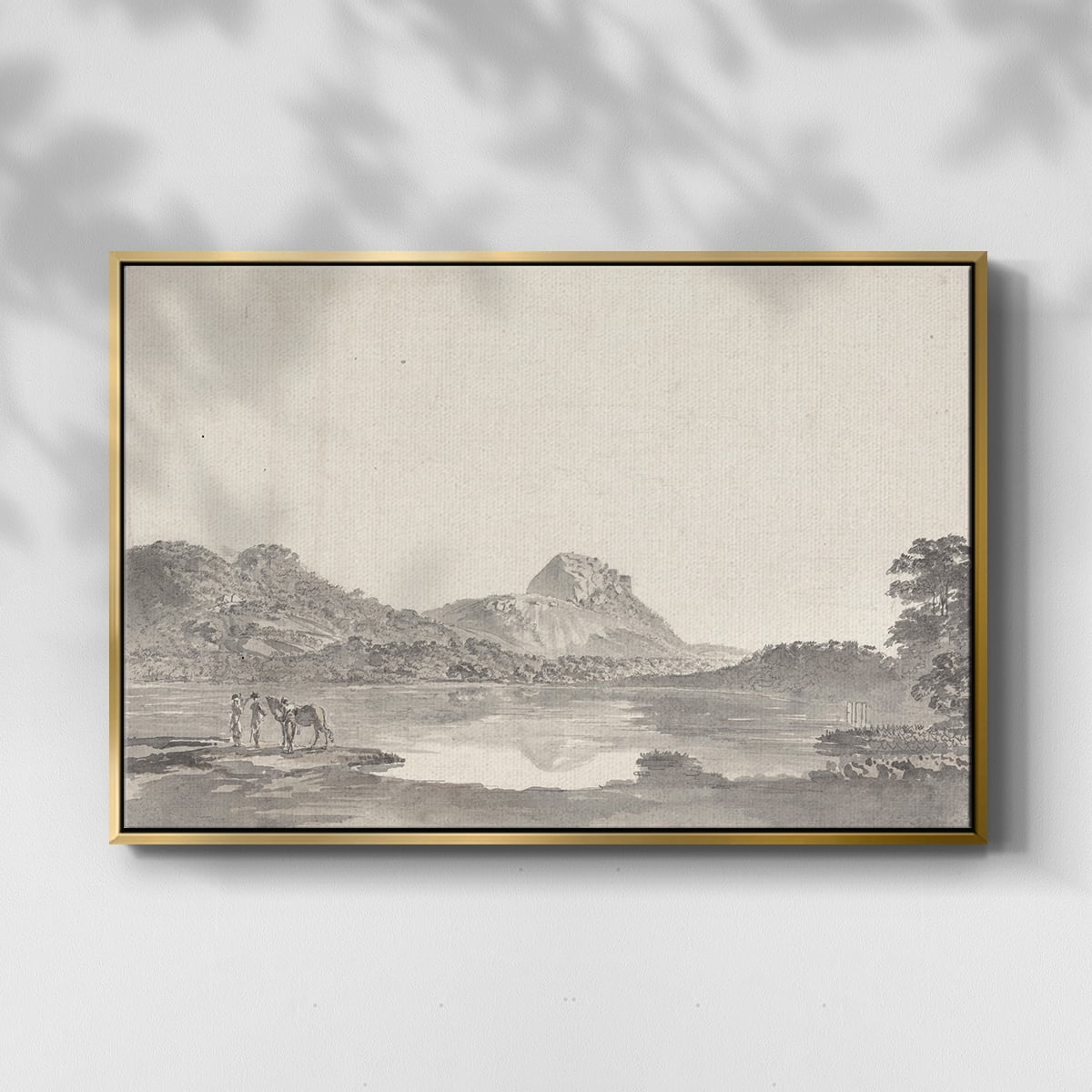 Vintage Landscape-CCCLXXIII By Wexford Home Framed in Gold Wood Gallery Wrapped Canvas 27 in. x 41 in.
