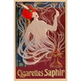 thumbnail image 2 of Vintage Apple Collection 23x32 Black Ornate Wood Framed with Double Matting Museum Art Print Titled - Cigarettes Saphir, 2 of 4