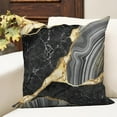 thumbnail image 3 of Black Gold Marble Throw Pillow Covers 18x18 Set of 2,Gold and Black Grey Linen Pillow Cases for Bedroom Sofa Couch, 3 of 6