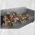 thumbnail image 6 of Christmas Soft Flannel Fleece Blanket, Xmas Theme Santa Claus Surprise Boxes Cones Jingle Bells Tree Ornaments in Boxes, Cozy Plush for Indoor and Outdoor Use, 70" x 90", Multicolor, by Ambesonne, 6 of 6