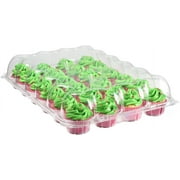 Katgely 24 Disposable Cupcake Box Container - Pack of 6 - Deep Dome for Tall Frosting Decoration - Plastic - PBA Free