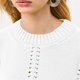 thumbnail image 5 of Suéter de cuello redondo para mujer, moda de color liso, manga larga, cuello redondo, suéter hueco, blusa de acrílico para mujer de ocio, 5 of 5
