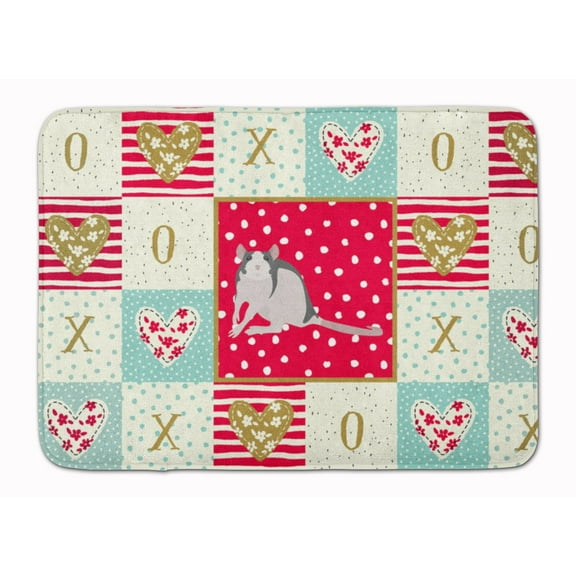 Husky Rat Love Machine Washable Memory Foam Mat Red