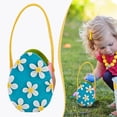 thumbnail image 2 of CoreLiving Reusable Easter Egg Baskets, Soft Felt Gift Bags with Handles and Daisy Details, Pastel Spring Bags for Treats, Small Baskets for Bulk Gifting, Stuffers, 2 of 9