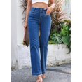thumbnail image 4 of Vaqueros Sidefeel para mujer, cintura alta, pierna recta, color azul, talla 12, 4 of 6