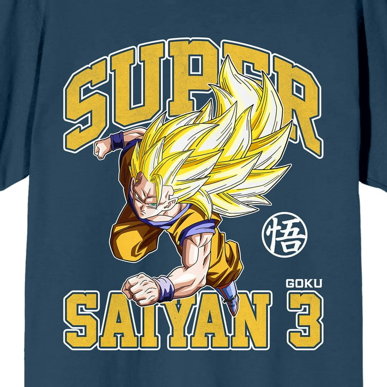 Dragon Ball Z Super Saiyan 3 Goku Adult Navy Blue Crew Neck Short