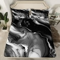 thumbnail image 2 of Manfei Aesthetic Marble Bed Sheets,Modern Fluid Art King Sheets,Gray Black Sheet Set For Adult,Breathable Bedroom Decor,4pcs, 2 of 7