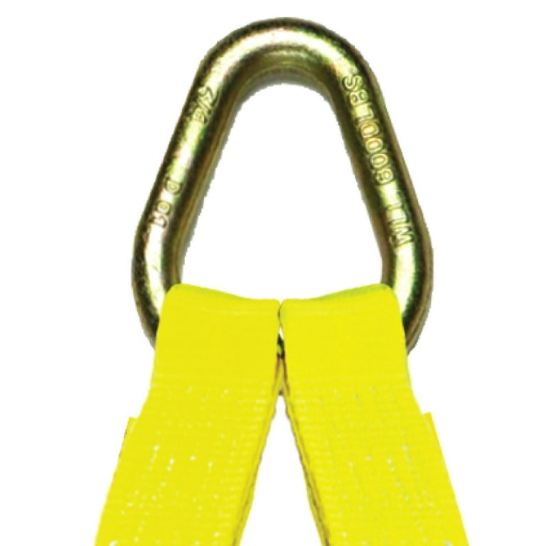 VULCAN Web Bridle with Forged 8 Inch J Hooks - 47 Inch - Classic Yellow -  4,700 Pound Safe Working Load