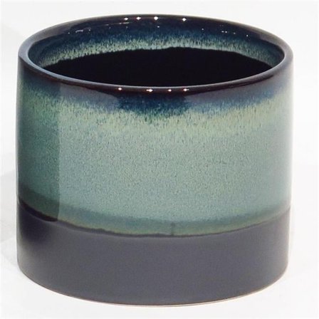 MDR Trading AI-CE00-176-Q01 Teal Blue, Green & Black Reactive Glaze Ceramic Planter